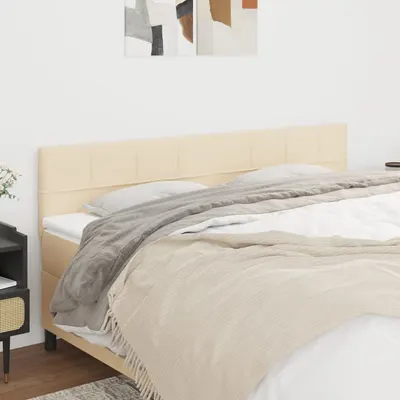 vidaXL Tăblii de pat, crem, 180x5x78/88 cm, textil