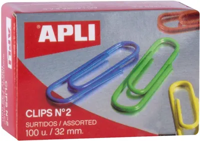 Clips Apli - culori mixte, 32 mm, 100 bucăți