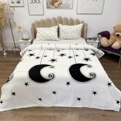 Patura Super Soft Cocolino, 200x230 cm – Rasfat absolut in zilele reci, Alb, stele, luna