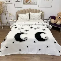 Patura Super Soft Cocolino, 200x230 cm – Rasfat absolut in zilele reci, Alb, stele, luna