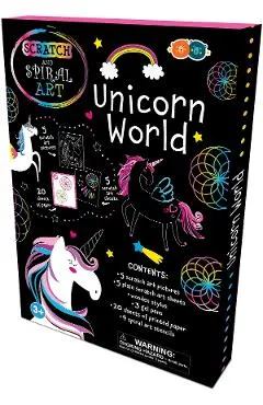 Set creatie: Scratch and Spiral Art. Lumea unicornilor