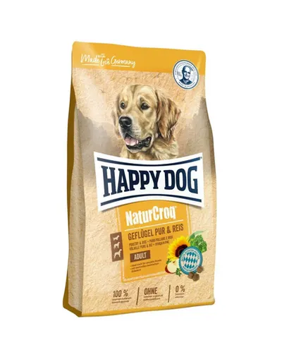HAPPY DOG NaturCroq Hrana uscata caini, cu orez si pasare 11kg