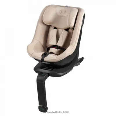 Scaun auto Kinderkraft I-Guard Airflow Pro Beige 61-105 cm, rotatie 360, spatar reglabil, sistem isofix si picior de sprijin