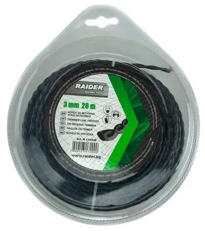 Sfoară pentru cositoare pe motor Raider - 110248, Fără zgomot , 3 mm x 28 m
