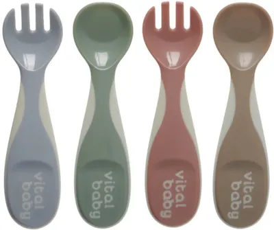 Set de tacâmuri pentru alimentație independentă Vital Baby - Multicolor, 4 buc