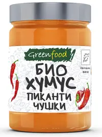 Hummus bio, picant cu ardei, 280 g, Green Food