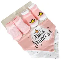 Set pentru copii Cangaroo - Tummy, 2 bavete și 2 perechi de șosete, roz