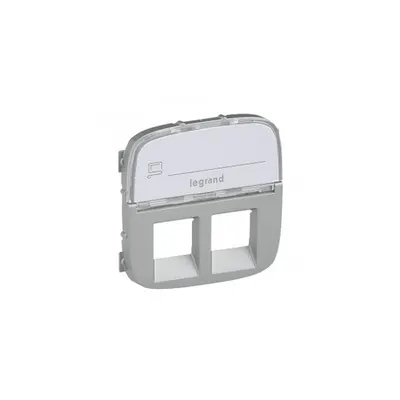 Capac Valena Allure - double RJ 45/RJ 11 priza - cu label holder - alu