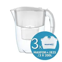 Cană de filtrare apă Aquaphor - Jasper, 190067, 3 filtre, 2,8 l, albă