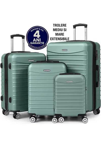 Set 4 trolere cabina - XS+S+M+L - ABS - LINE - Turcoaz deschis