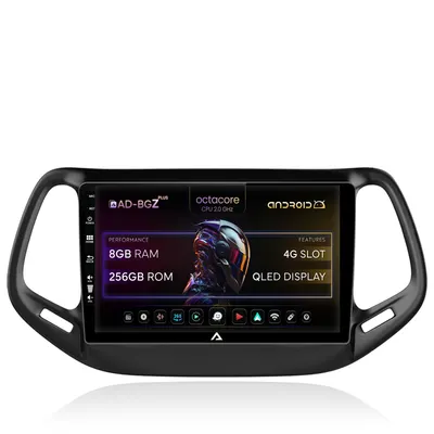 Navigatie Jeep Compass (2016+), Android, Z-Octacore 8GB RAM + 256GB ROM, 10.1 Inch - AD-BGZ10008+AD-BGRKIT287