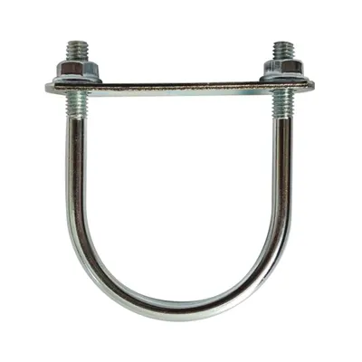 Brida Otel Rotund 60 mm Tip U pentru Fixarea Panourilor de Gard pe Stalpi Rotunzi, Vopsit Zincat