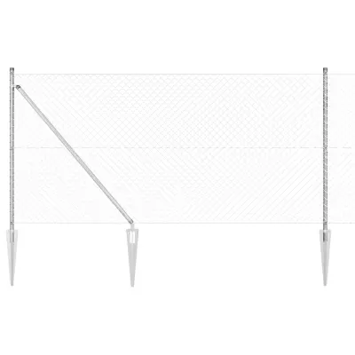 vidaXL Gard de lanț cu vârfuri 10 x 1 m Oțel Galvanizat Argintiu Plasă