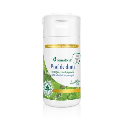 Praf de dinti cu argila, zerolit si plante GennaDent, 75g, VivaNatura