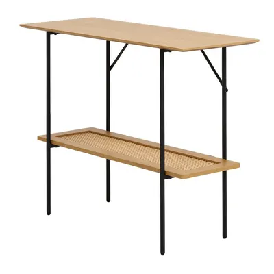 Masă consolă în culoare naturală cu aspect de lemn de stejar 37x100 cm Pensacola – Unique Furniture