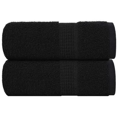 vidaXL Prosoape de baie, FROGN, 2 buc., negru, 30x30 cm, 360 g/m²