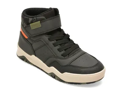 Ghete GEOX negre, J367RF, din piele ecologica