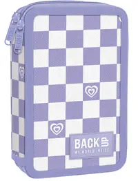 Penar cu rechizite BackUp DW - Purple Chess, cu 2 fermoare