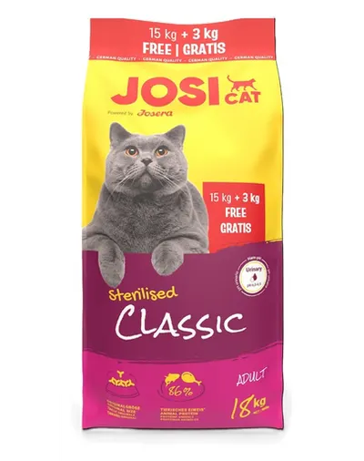 JOSERA JosiCat Classic Sterilised hrană pisici sterilizate 15kg + 3kg gratis