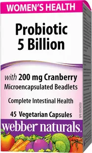 Probiotic 5 Billion, 45 vege capsule, Webber Naturals