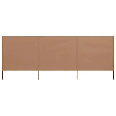 Gossi paravan anti-vant cu 3 panouri, gri taupe, 400 x 80 cm, textil