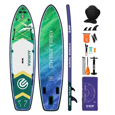 Placa SUP Gonflabila hikerjoy 350 cm Stand Up Paddle set complet cu kayak verde