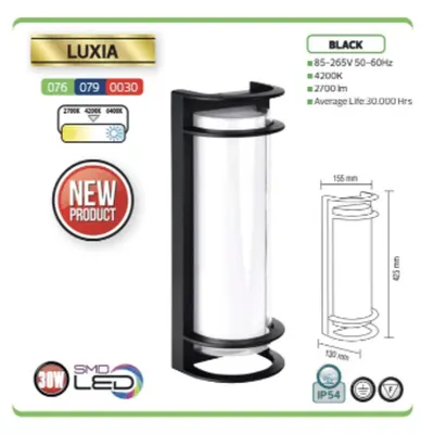 Hz 076-079-0030 Lampa gradina LED 30w/4200k/IP54 – Luxia