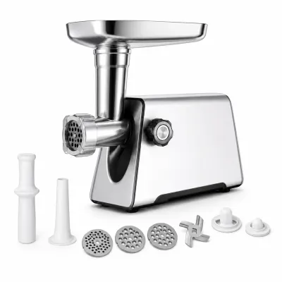 Masina de tocat carne INOX, 3500W, functie reverse, 3 in 1 cu adaptor chiftele, carnati CAMPION PROFESSIONAL