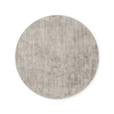 Covor gri țesut manual rotund din viscoză ø 200 cm Noemi – Vikosa