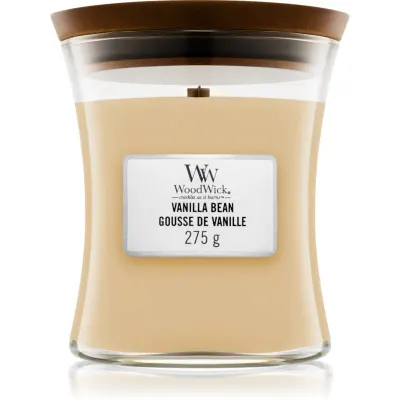Woodwick Vanilla Bean lumânare parfumată cu fitil din lemn 275 g