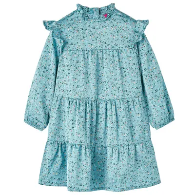 Rochie pentru copii cu mâneci lungi, albastru, 104
