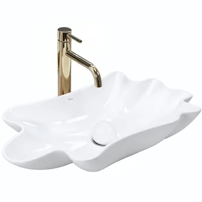 Lavoar baie 62x33 cm, alb lucios, cu ventil click-clack inclus, Rea Infinity