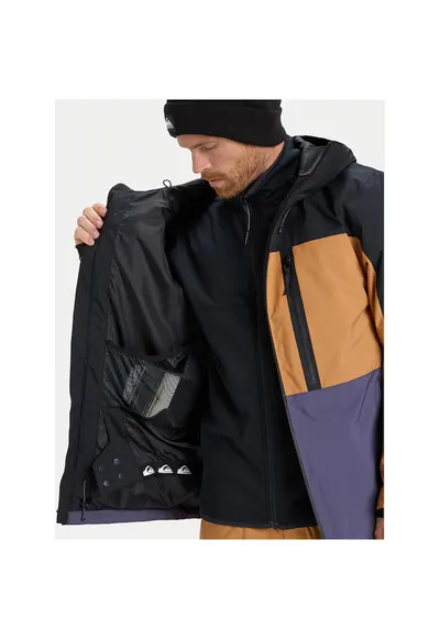 Geaca de snowboard barbati - multicolor - poliester - fermoar