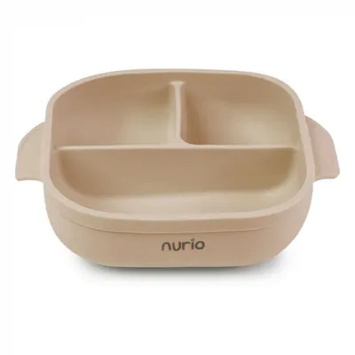 Farfurie din Silicon pentru Copii - Bej - Nurio