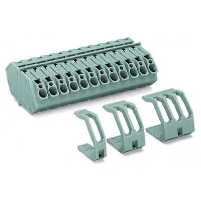 Feedthrough terminal block; 4 mm²; Pin spacing 7 mm; 3-pole; CAGE CLAMP®; 4,00 mm²; gray