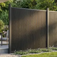 vidaXL Panou de Gardă WPC și Aluminiu Negru