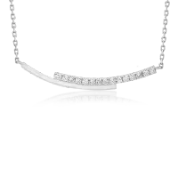 Lant cu pandantiv din aur alb cu diamante de 0.142ct
