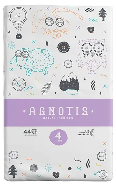 Scutece pentru bebeluși Agnotis - Nr. 4, 7-18 kg, 44 bucăți