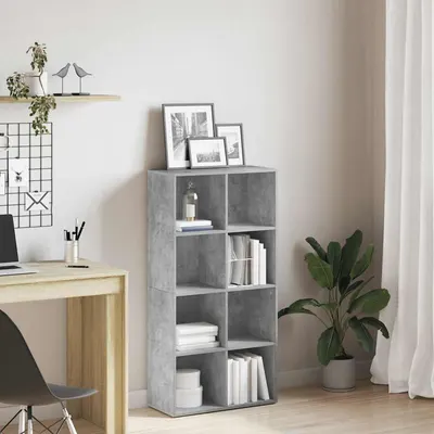 vidaXL Bibliotecă/Dulap, gri beton, 66x30x130 cm, lemn prelucrat