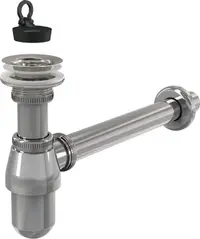 Sifon lavoar metalic DN32 cu ventil 5/4", Alcaplast A437