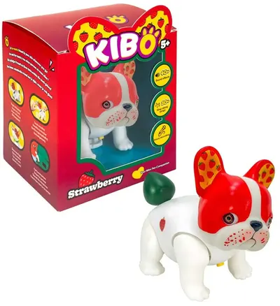 Jucărie interactivă Kaboom - Câine buldog francez Kibo, Strawberry