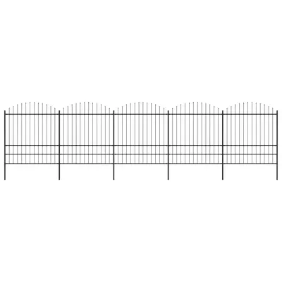vidaXL Gard de grădină cu vârf tip suliță din oțel 838x200 cm, negru