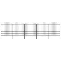 vidaXL Gard de grădină cu vârf tip suliță din oțel 838x200 cm, negru