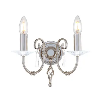 Aplica Aegean 2 Light Wall Light – Polished Nickel