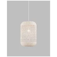 Lampa suspendata AURORA Ivory Ratan Alb Fabric Wire & Baza LED E27 1x12 Wat 230 Volt IP20 Fara bec
