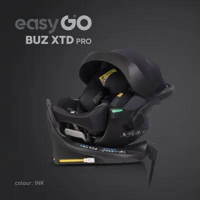Set scoica auto reclinabila si baza isofix rotativa EasyGo Buz XTD Pro Ink i-Size, omologat R129, pentru copii de 40-87 cm