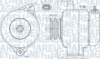 Alternator (14V, 120A) potrivit TOYOTA LAND CRUISER 100 4.2D 01.98-08.07