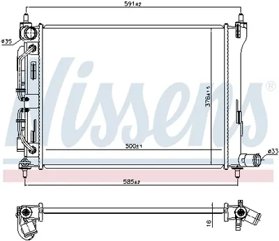 Radiator racire motor (4-viteze) potrivit KIA RIO IV, STONIC 1.4