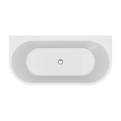Cada baie freestanding Cersanit Crea, 170 x 82 cm, asimetrica, lipita de perete, alba