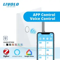 Intrerupator simplu tactil, dimabil, Protocol Zigbee, cu panou sticla, Generatia Noua Alb